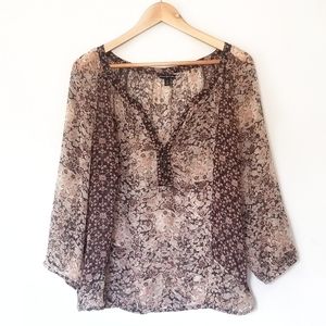 American Eagle | Floral Peasant Blouse
